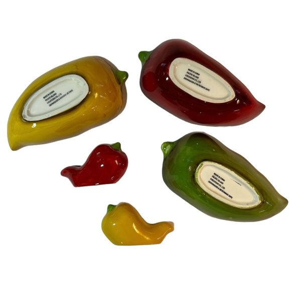 Collection of Hot Pepper Ceramic Dishes and Salt and Pepper Shakers - Picture 8 of 9